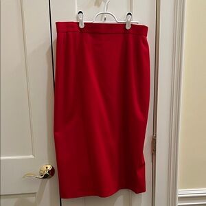 Escada Vintage Red Wool Pencil Skirt